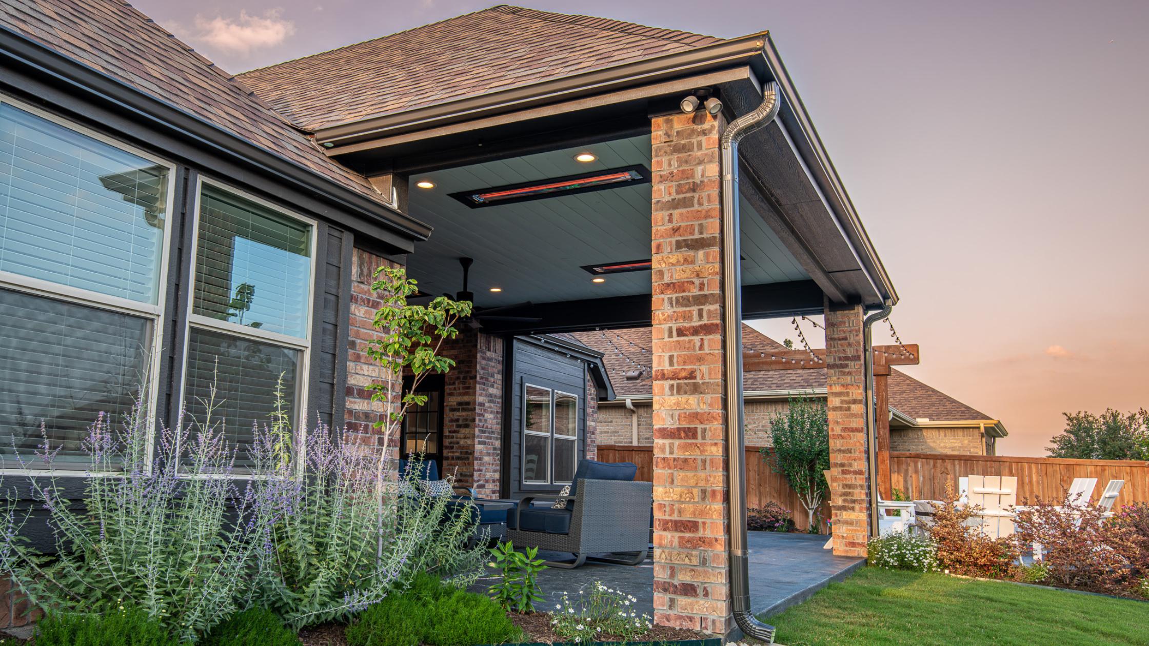 Covered patio built by Texas Direct Roofing in Fort Worth