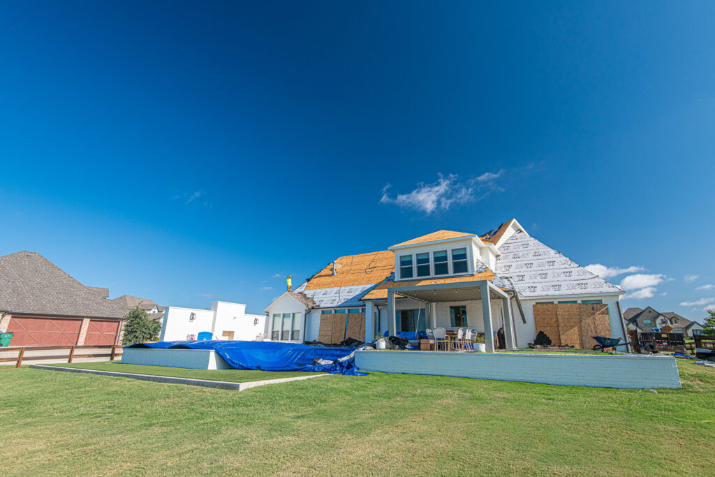 Roof felt underlayment being installed by Texas Direct Roofing