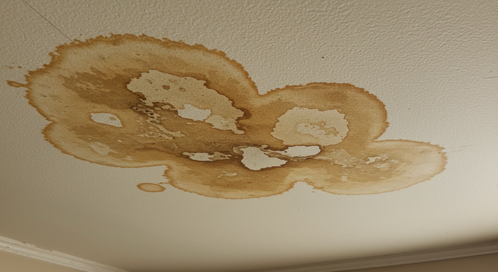 Roof leak in home ceiling