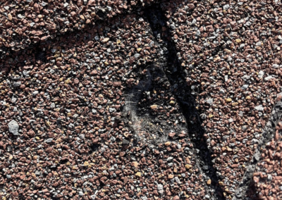 Hail damage on a shingle